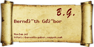 Bernáth Gábor névjegykártya