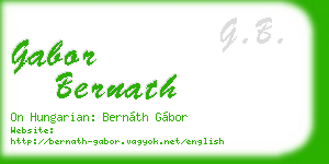 gabor bernath business card
